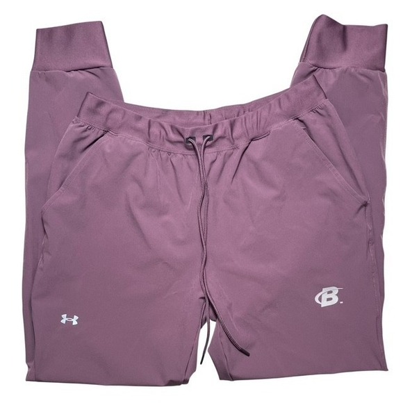 Under Armour Pants - Under Armour Womens Sz M Storm Bodybuilding Logo Woven Joggers Maroon-1551